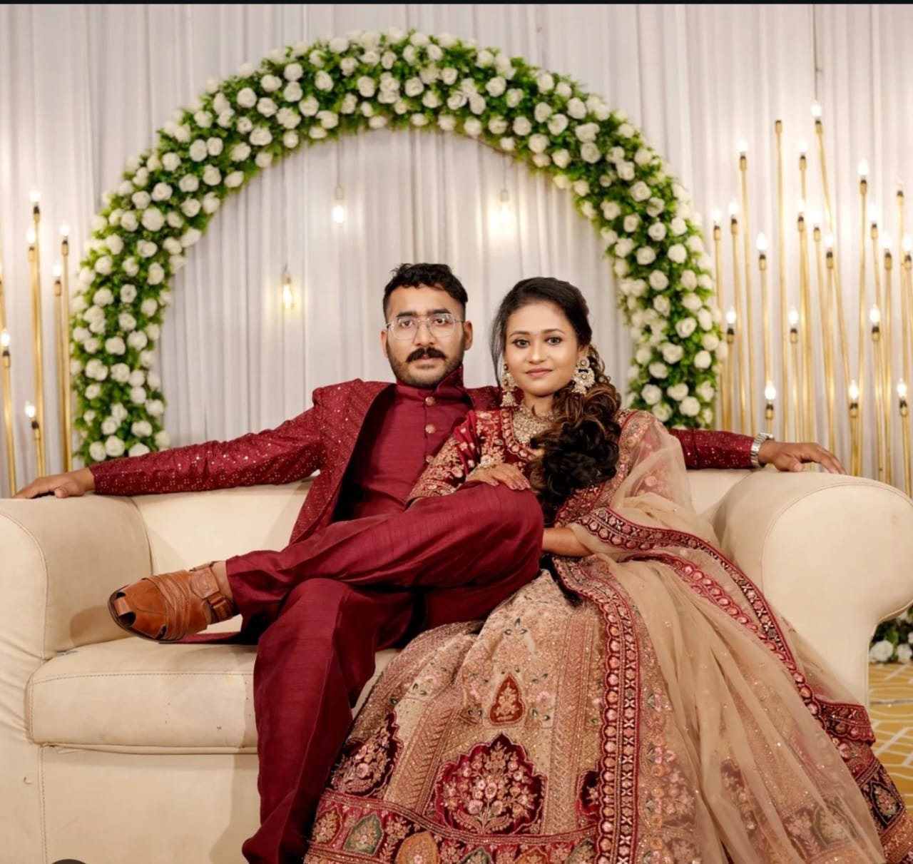 Reception Couple Royal Sherwani and Lehenga